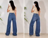 شلوار جین فول زانو زاپ پارچه ریزشی 5126